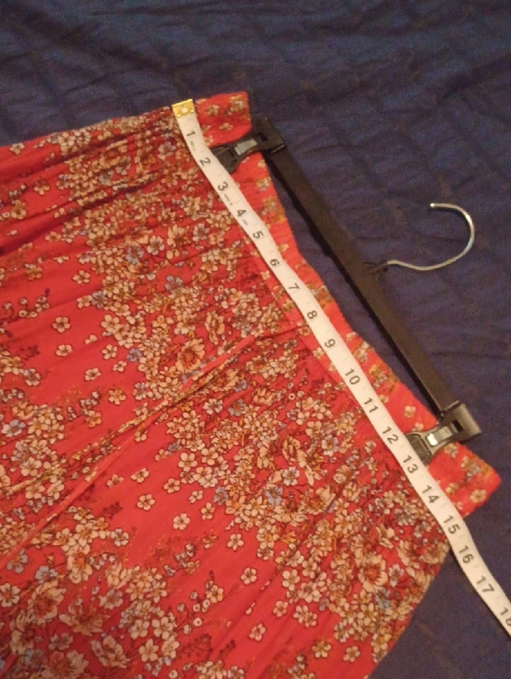 << Mlle Gabrielle Orange Floral Tiered Maxi Skirt - Picture 9 of 10